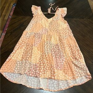 Promesa Baby Doll Dress in Orange and Pink Floral